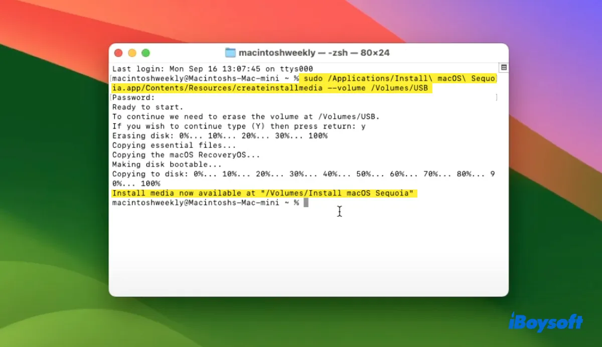 วิธีสร้างตัวติดตั้ง USB Sequoia สำหรับ macOS 15 ที่สามารถบูตได้