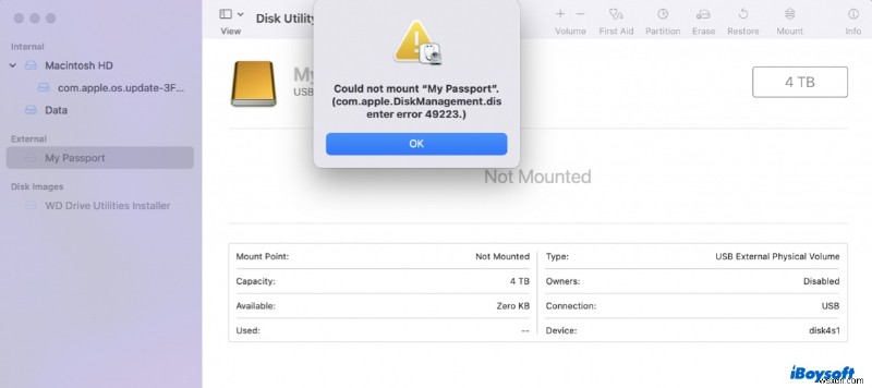 การแก้ไข com.apple.DiskManagement.disenter Error 49223 บน macOS - ขั้นตอนด่วนในการติดตั้งไดรฟ์ภายนอกของคุณ 