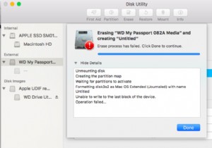 แก้ไขข้อผิดพลาด macOS Disk Utility 69760: ไม่สามารถเขียนไปยังบล็อกสุดท้ายของอุปกรณ์ได้  