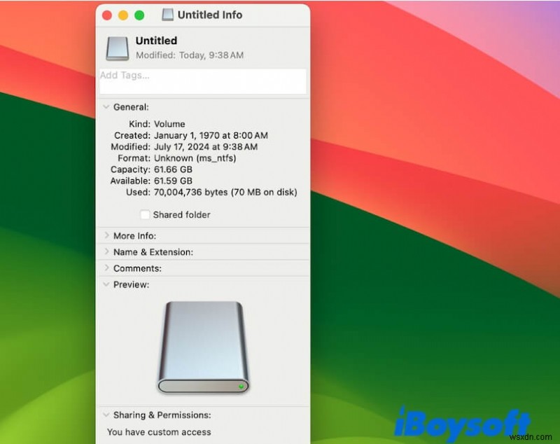 แก้ไขข้อผิดพลาดการอนุญาตบนไดรฟ์ภายนอกใน macOS 