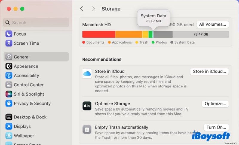 วิธีลดขนาดข้อมูลระบบบน macOS และเพิ่มพื้นที่เก็บข้อมูล 