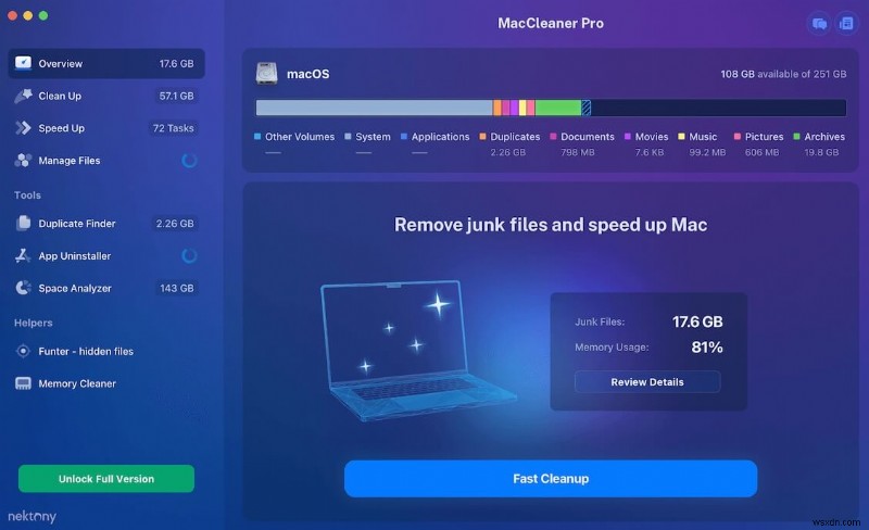 โปรแกรมทำความสะอาด Mac ฟรี 8 อันดับแรก – ทางเลือก CleanMyMac ที่ดีที่สุด 