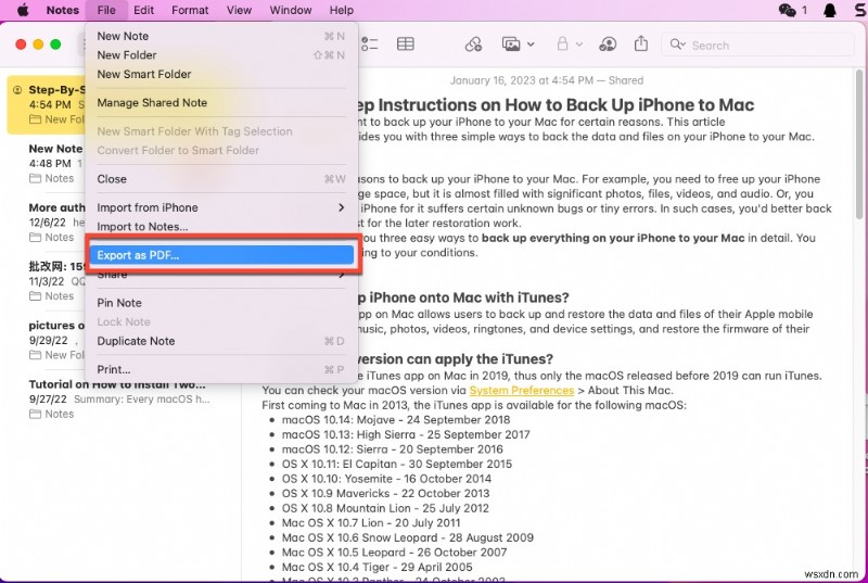 วิธีลดพื้นที่เก็บข้อมูล Apple Notes บน Mac และกิกะไบต์ฟรี