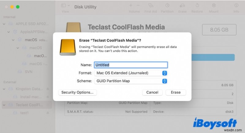 วิธีแก้ไขปัญหาค้าง  การทำให้ดิสก์บูตได้  เมื่อสร้าง USB ที่สามารถบูต macOS ได้ 