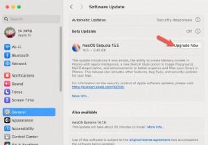 การอัปเดต macOS Sequoia - รุ่นล่าสุดและเวอร์ชันก่อนหน้าทั้งหมด 