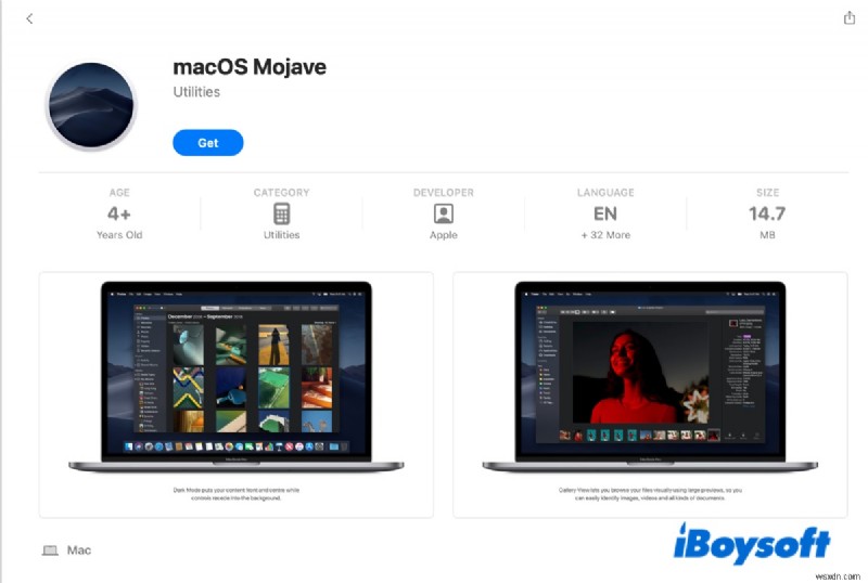 ดาวน์โหลด macOS Mojave 10.14.6 ISO สำหรับ Windows PC – ตัวติดตั้งที่ปลอดภัยและง่ายดาย 