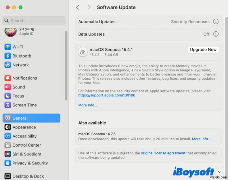 วิธีแก้ไขความล้มเหลวในการอัปเกรด MacBook Pro/Air เป็น macOS Sequoia 15.4 