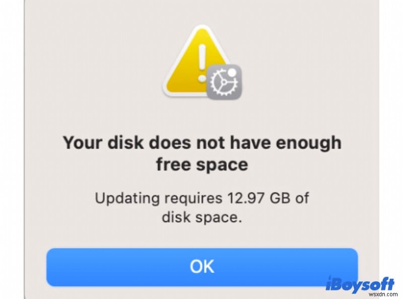 แก้ไขข้อผิดพลาด  พื้นที่ไม่เพียงพอ  เพื่อติดตั้ง macOS Sonoma 