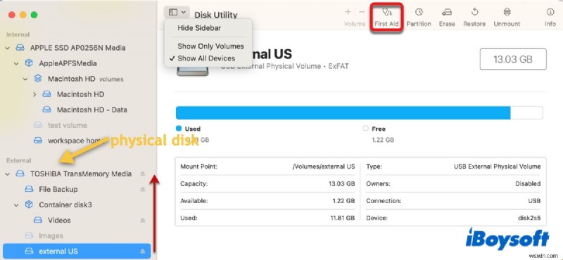การแก้ไขข้อผิดพลาด com.apple.DiskManagement.disenter (-119930868 / -119930872) บน macOS 