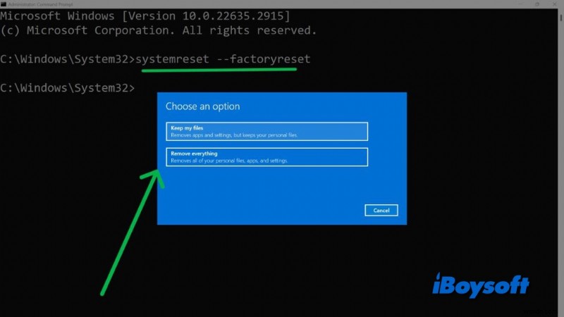 รีเซ็ตเป็นค่าเริ่มต้นจากโรงงานอย่างปลอดภัยของ Windows 10/11 ในขณะที่รักษาไฟล์ของคุณ 