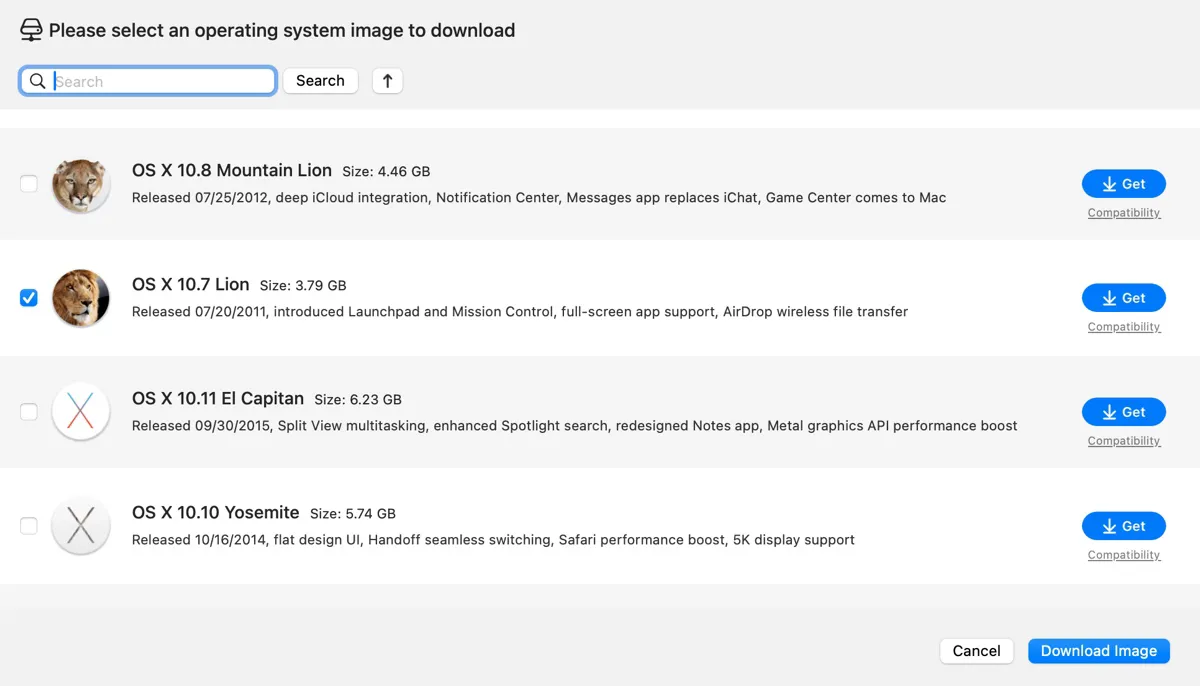 ดาวน์โหลดตัวติดตั้ง Mac OS X 10.7 Lion – DMG, ISO, .pkg แบบเต็มสำหรับ Mac รุ่นเก่า