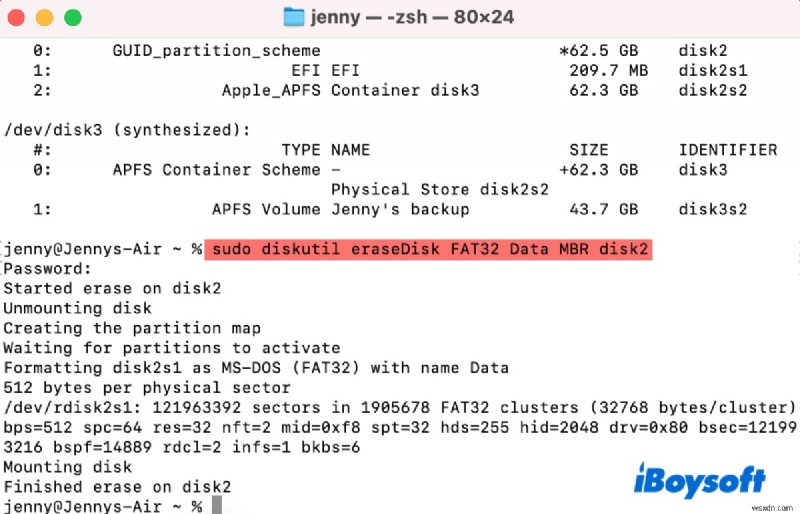 คำแนะนำทีละขั้นตอน:การฟอร์แมตไดรฟ์ USB เป็น FAT32 บน MacBook Air, Pro และ Desktop Mac 