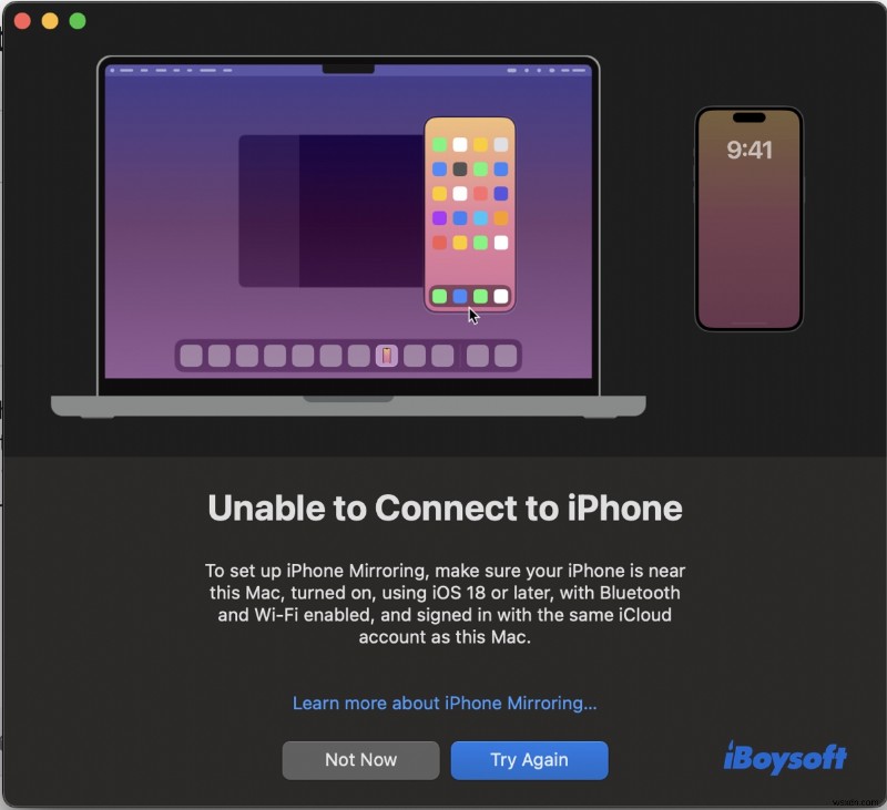 แก้ไข iPhone Mirroring บน macOS Sequoia - คู่มือแก้ไขด่วน