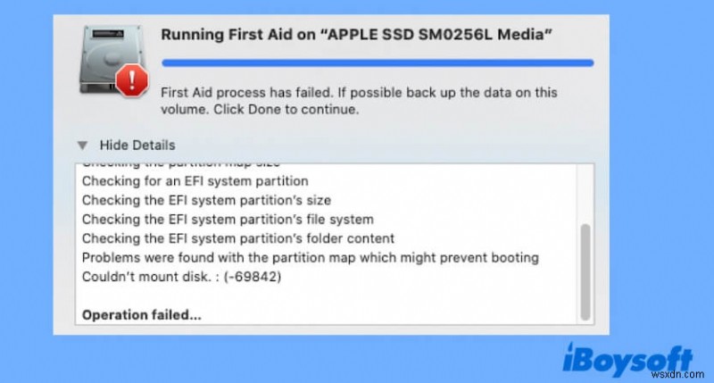 วิธีแก้ไขข้อผิดพลาด  ไม่สามารถเมานต์ดิสก์:(-69842)  ใน Disk Utility สำหรับไดรฟ์ภายนอก 