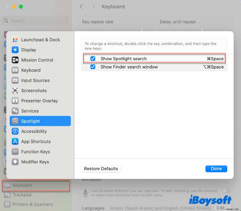 แก้ไขปัญหา Command+Space บน Mac:Spotlight การสลับภาษา และอื่นๆ