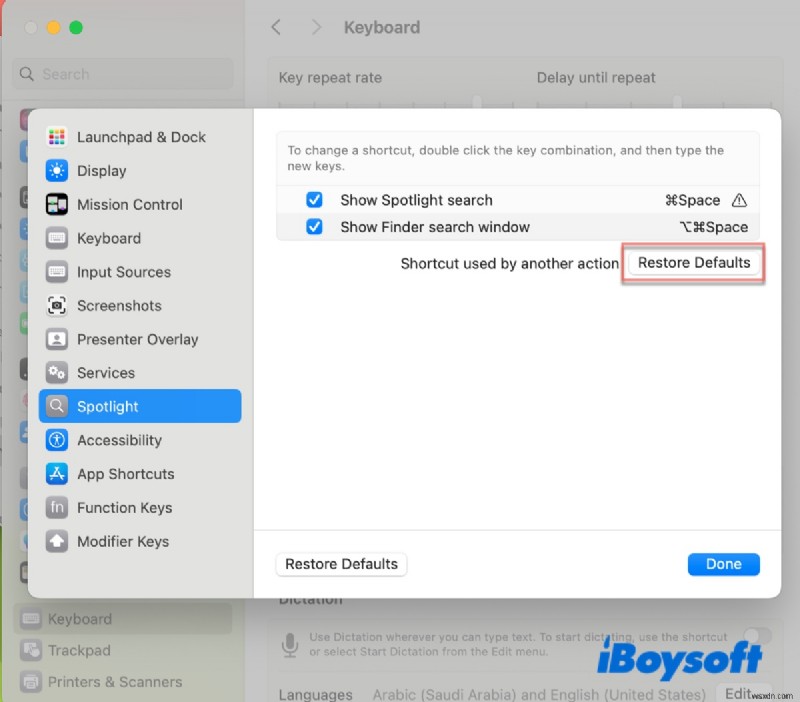 แก้ไขปัญหา Command+Space บน Mac:Spotlight การสลับภาษา และอื่นๆ