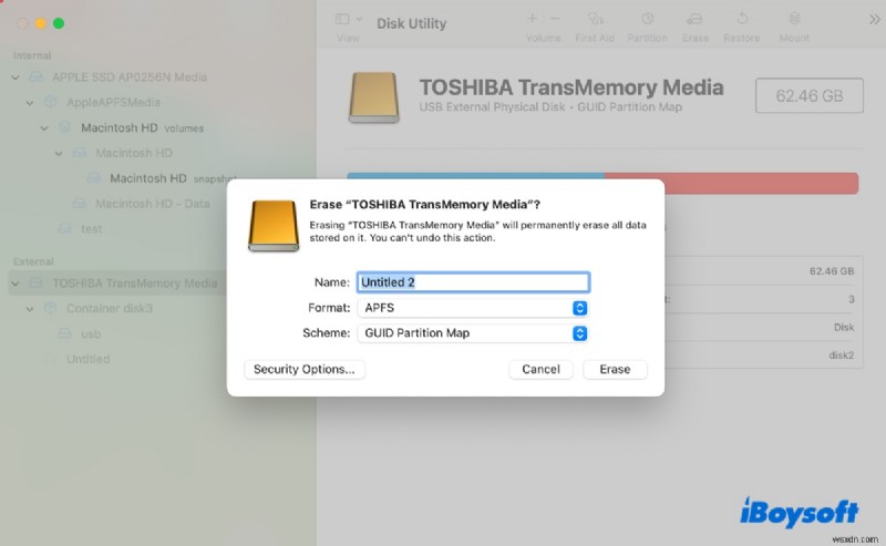 วิธีแก้ไขข้อผิดพลาด  กระบวนการลบล้มเหลว  บน Mac Drives 