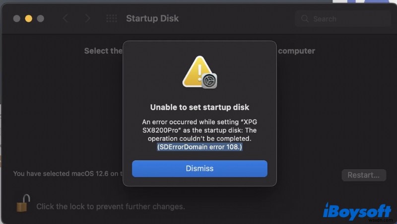 แก้ไขข้อผิดพลาด  ไม่สามารถตั้งค่าดิสก์เริ่มต้น  ระหว่างการติดตั้ง macOS 