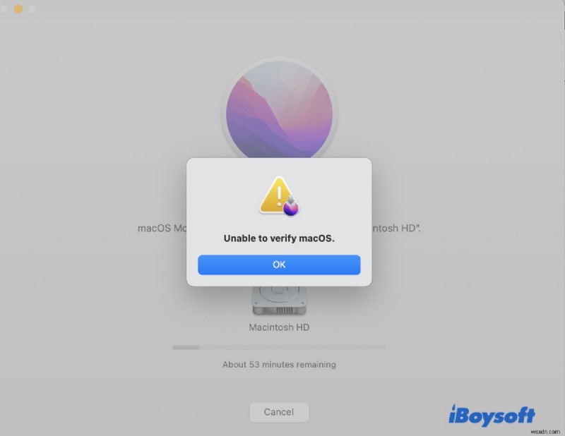 แก้ไขข้อผิดพลาดในการตรวจสอบ macOS Ventura: ไม่สามารถตรวจสอบได้ & ไม่สามารถตรวจสอบ macOS