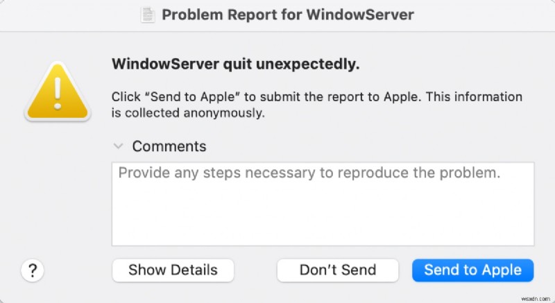 วิธีแก้ไข  WindowServer Quit โดยไม่คาดคิด  บน macOS Ventura/Monterey 