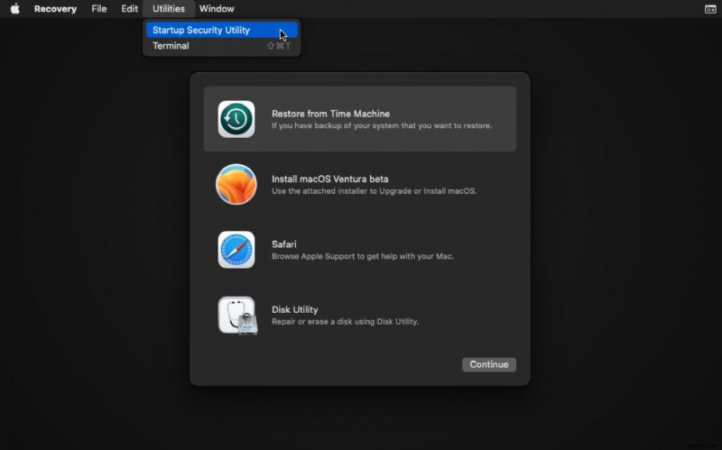วิธีคืนค่าโหมดการกู้คืน macOS Ventura เมื่อหายไป 