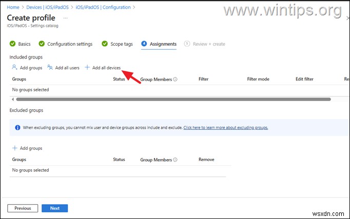 คำแนะนำทีละขั้นตอนในการตั้งค่านโยบายการอัปเดต DDM สำหรับอุปกรณ์ iOS ใน Microsoft Intune