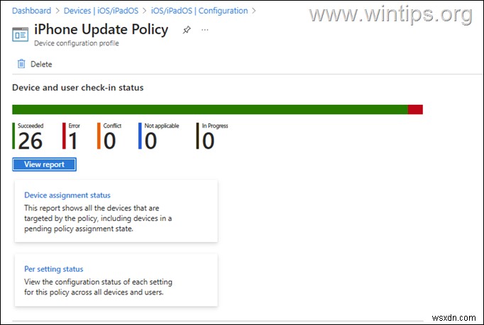 คำแนะนำทีละขั้นตอนในการตั้งค่านโยบายการอัปเดต DDM สำหรับอุปกรณ์ iOS ใน Microsoft Intune