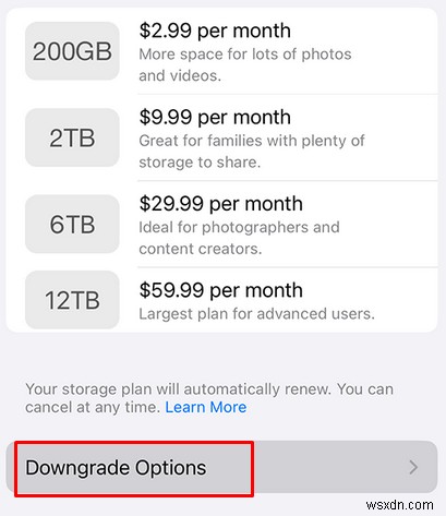 ดาวน์เกรดหรือยกเลิกแผนพื้นที่จัดเก็บข้อมูล iCloud ของคุณได้อย่างง่ายดาย:คำแนะนำทีละขั้นตอน 