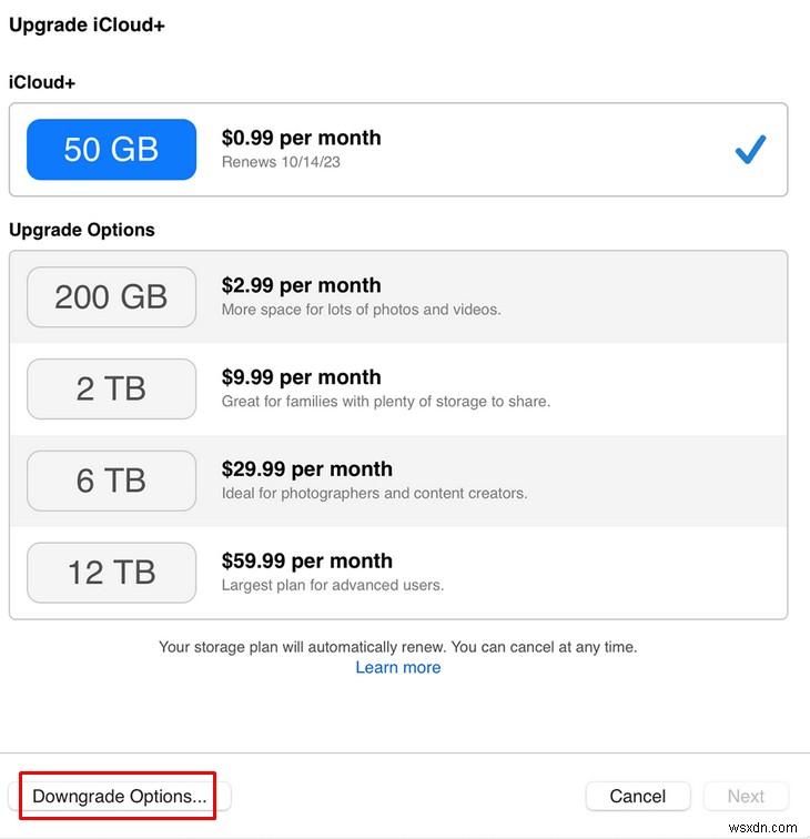 ดาวน์เกรดหรือยกเลิกแผนพื้นที่จัดเก็บข้อมูล iCloud ของคุณได้อย่างง่ายดาย:คำแนะนำทีละขั้นตอน 