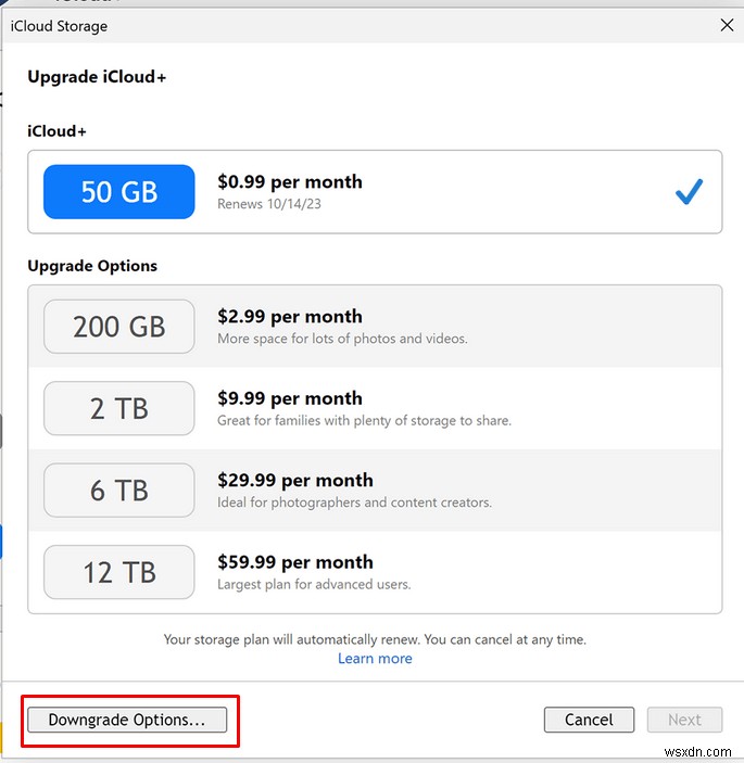 ดาวน์เกรดหรือยกเลิกแผนพื้นที่จัดเก็บข้อมูล iCloud ของคุณได้อย่างง่ายดาย:คำแนะนำทีละขั้นตอน 