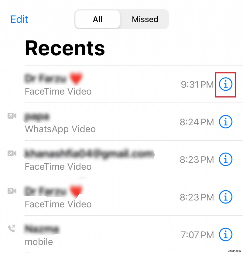 ติดตามประวัติการโทร FaceTime ของคุณด้วยผู้ติดต่อเฉพาะ