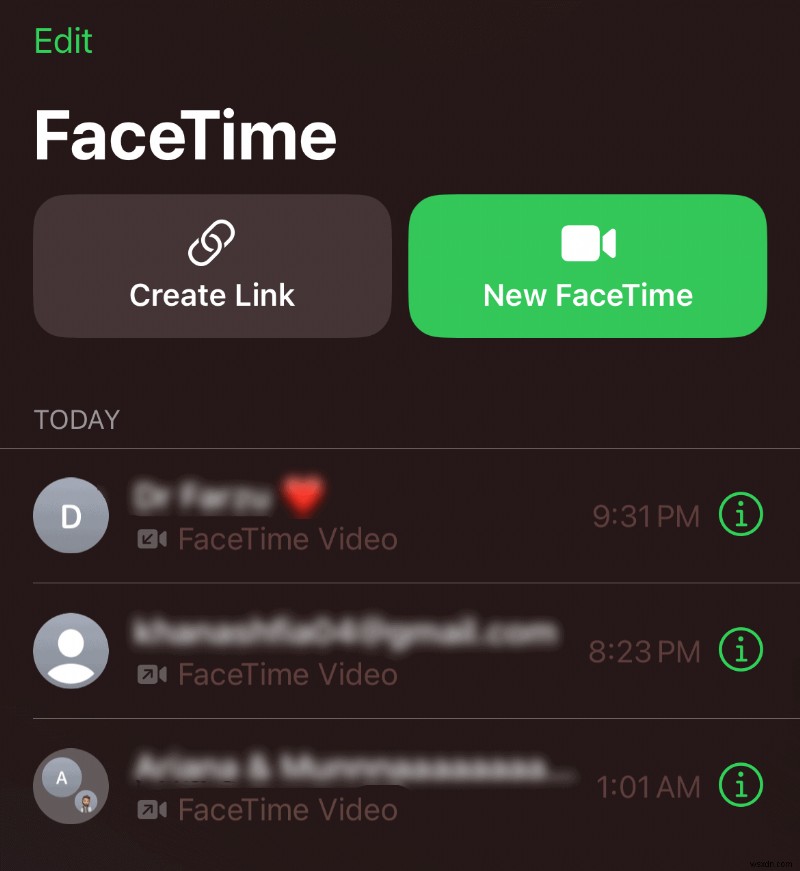ติดตามประวัติการโทร FaceTime ของคุณด้วยผู้ติดต่อเฉพาะ