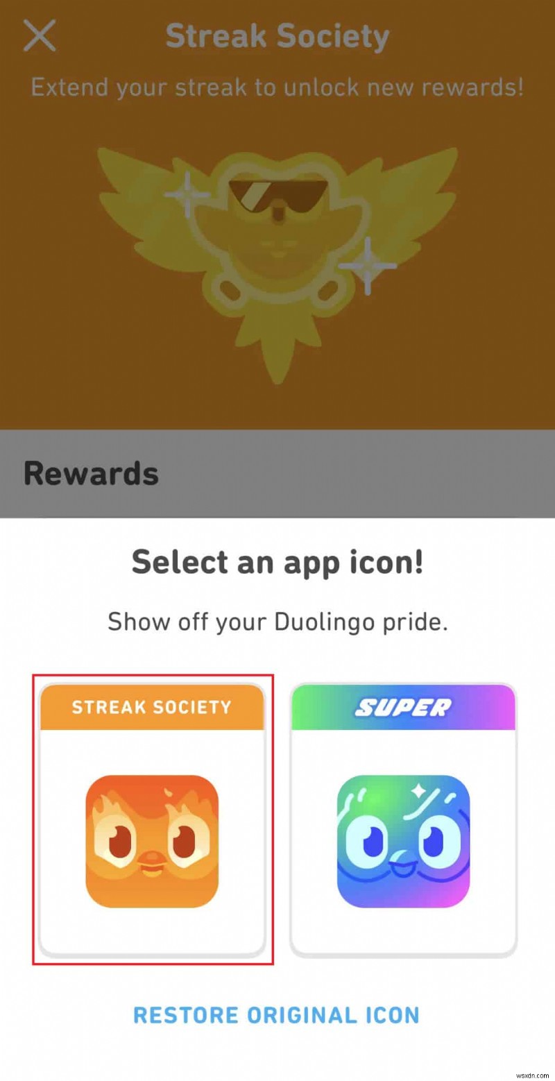 คำแนะนำทีละขั้นตอนในการปรับแต่งไอคอนแอป Duolingo บน Android 