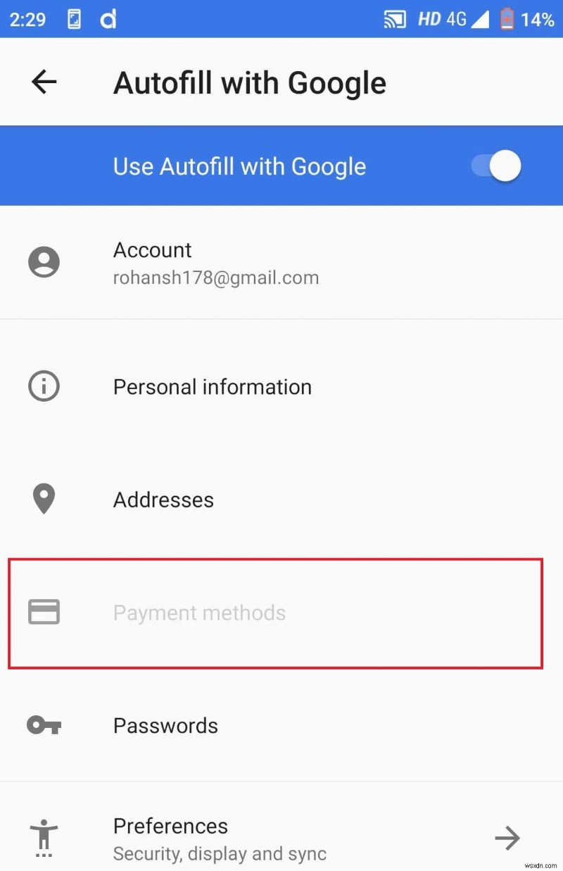 ดูและจัดการบัตรเครดิตที่คุณบันทึกไว้บน Android:คำแนะนำทีละขั้นตอน