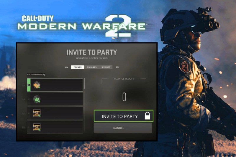 วิธีแก้ไขข้อผิดพลาด  คำเชิญเข้าร่วมปาร์ตี้ล็อค  ใน Call of Duty:Modern Warfare 2 