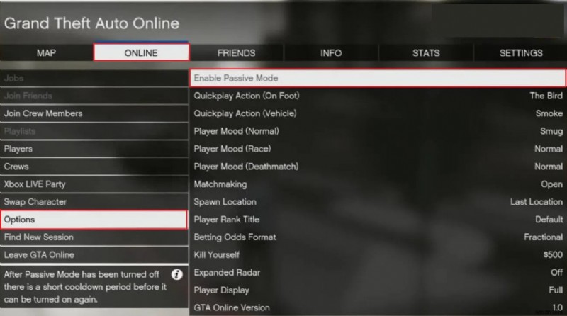 ปิดการใช้งานโหมด GTA V Passive บนพีซี, Xbox และ PlayStation 