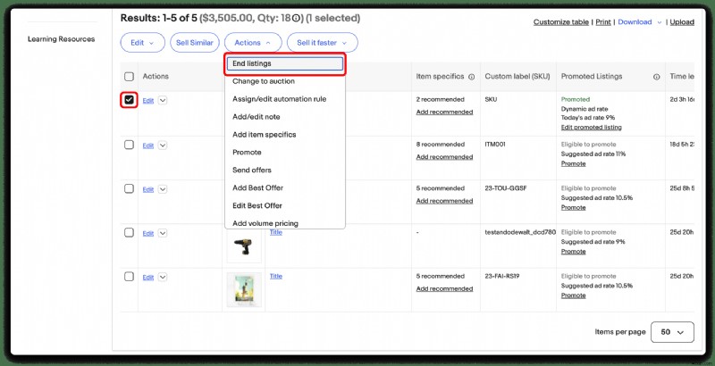 ลบรายการสินค้าใน eBay อย่างรวดเร็ว:บทช่วยสอนทีละขั้นตอนแบบสมบูรณ์