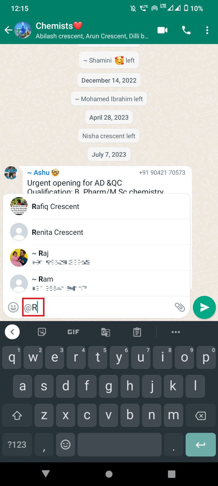 คำแนะนำทีละขั้นตอน:ส่ง Ping ผู้ใช้ในกลุ่ม WhatsApp 