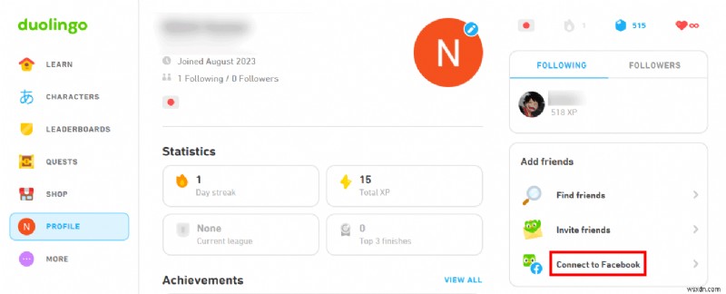 เพิ่มเพื่อนบน Duolingo Desktop:คำแนะนำทีละขั้นตอน 