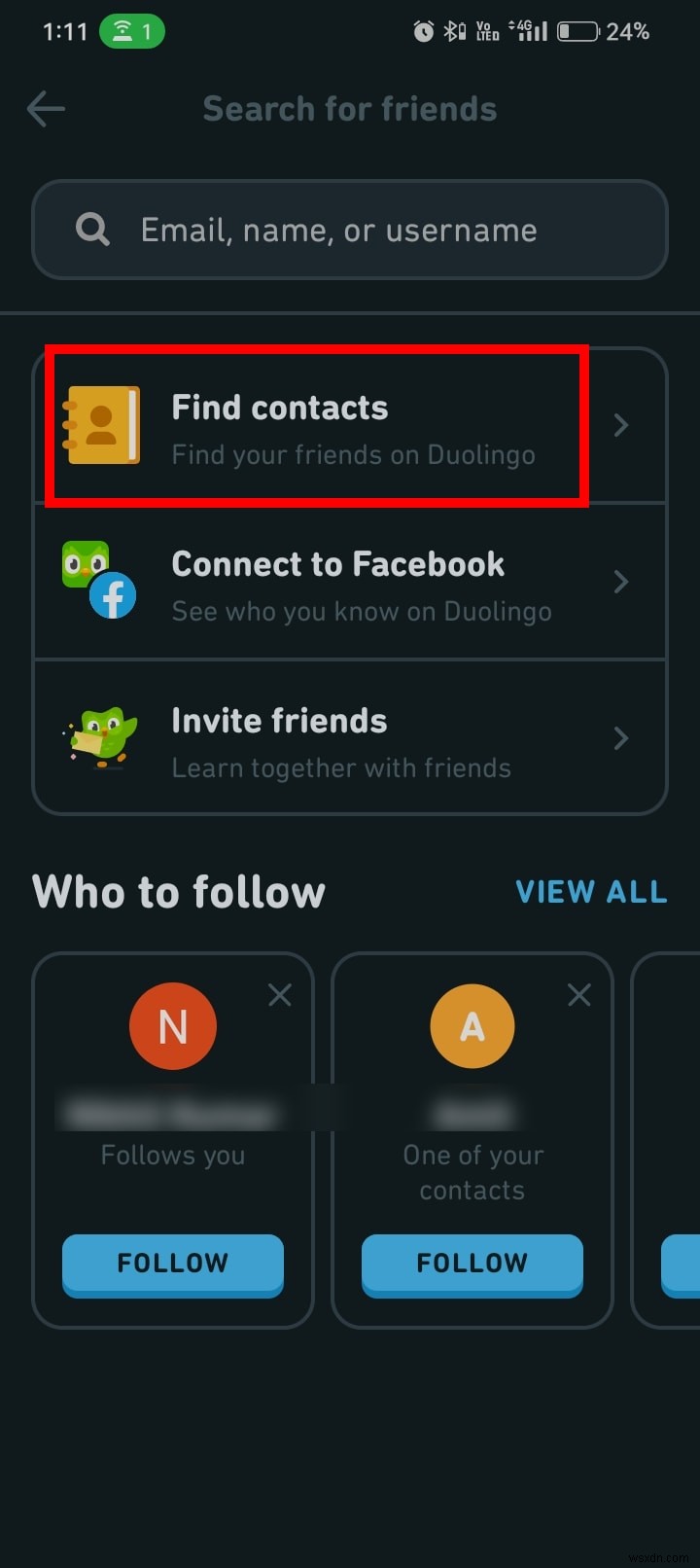 เพิ่มเพื่อนบน Duolingo Desktop:คำแนะนำทีละขั้นตอน 