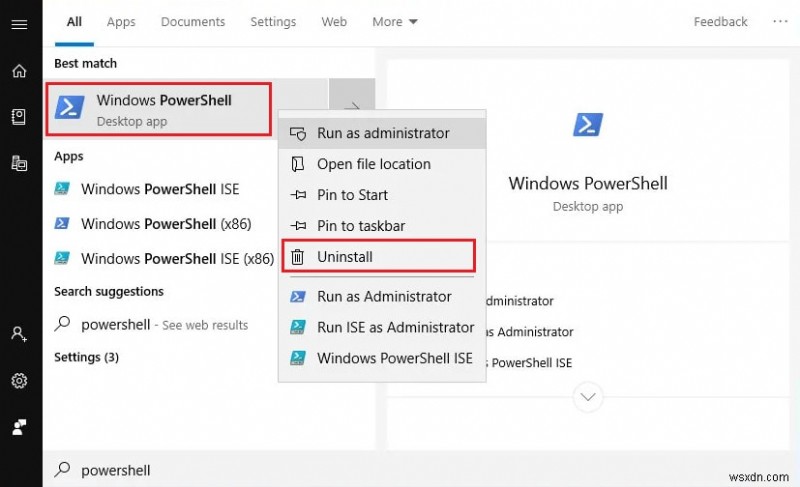 วิธีลบ Windows PowerShell ออกจาก Windows 10 - 4 วิธีการง่าย ๆ 