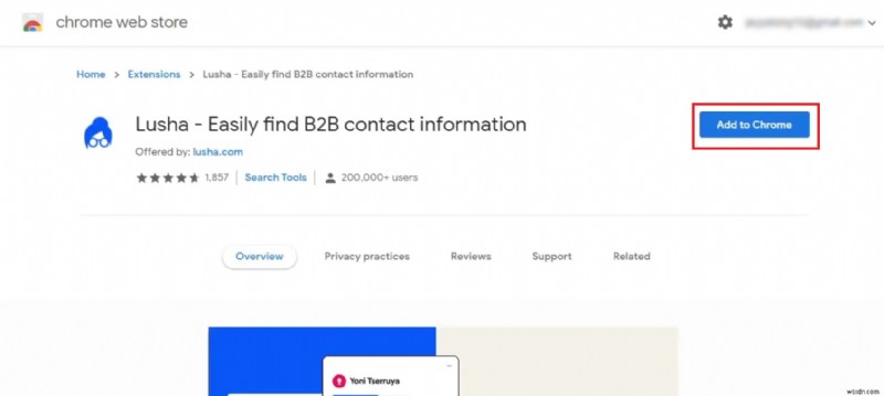 ฝึกฝนส่วนขยาย Lusha LinkedIn:ค้นหาผู้ติดต่อและลูกค้าเป้าหมายได้อย่างง่ายดาย 
