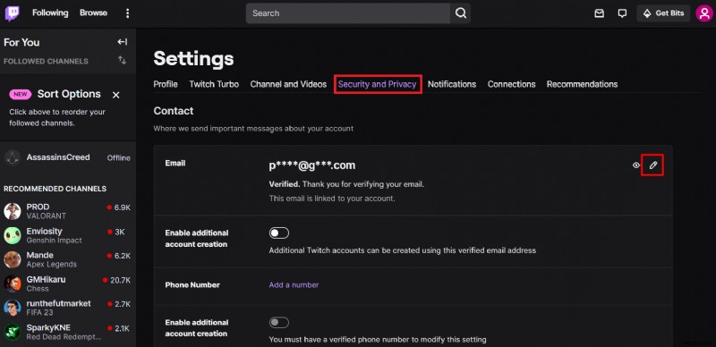 อัปเดตที่อยู่อีเมล Twitch ของคุณ:คำแนะนำทีละขั้นตอน 