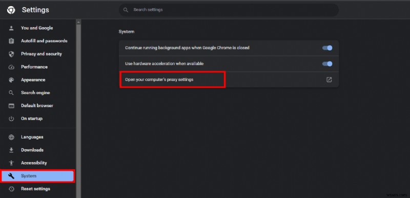 คำแนะนำทีละขั้นตอน:การตรวจสอบและกำหนดการตั้งค่าพร็อกซีใน Chrome บน Windows 10 