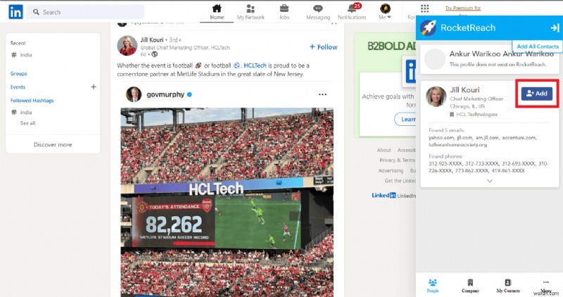 ดาวน์โหลดส่วนขยาย Chrome ของ RocketReach:เพิ่มการเข้าถึงธุรกิจของคุณได้อย่างง่ายดาย 
