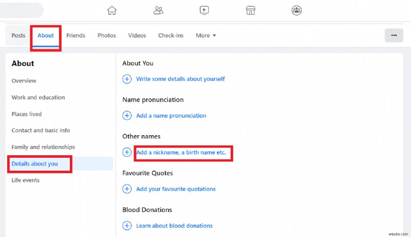 เพิ่มชื่อเล่นในโปรไฟล์ Facebook ของคุณ:คำแนะนำทีละขั้นตอน 