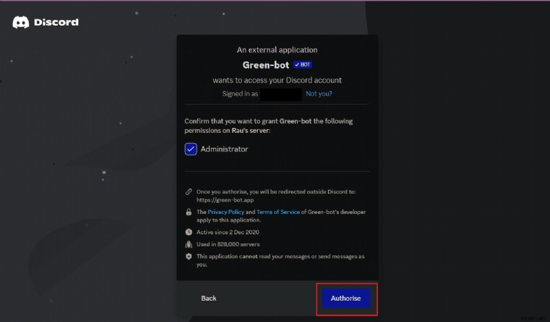 เพิ่ม Green Bot ไปยังเซิร์ฟเวอร์ Discord ของคุณ:คำแนะนำทีละขั้นตอน 
