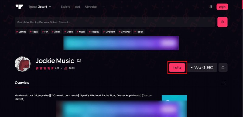 เพิ่ม Jockie Music Bot ไปยังเซิร์ฟเวอร์ Discord ของคุณ – คำแนะนำทีละขั้นตอน 
