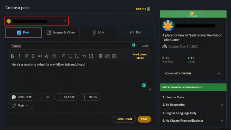 คำแนะนำทีละขั้นตอน:การอัปโหลดวิดีโอไปยัง Reddit จากพีซีและ Android 