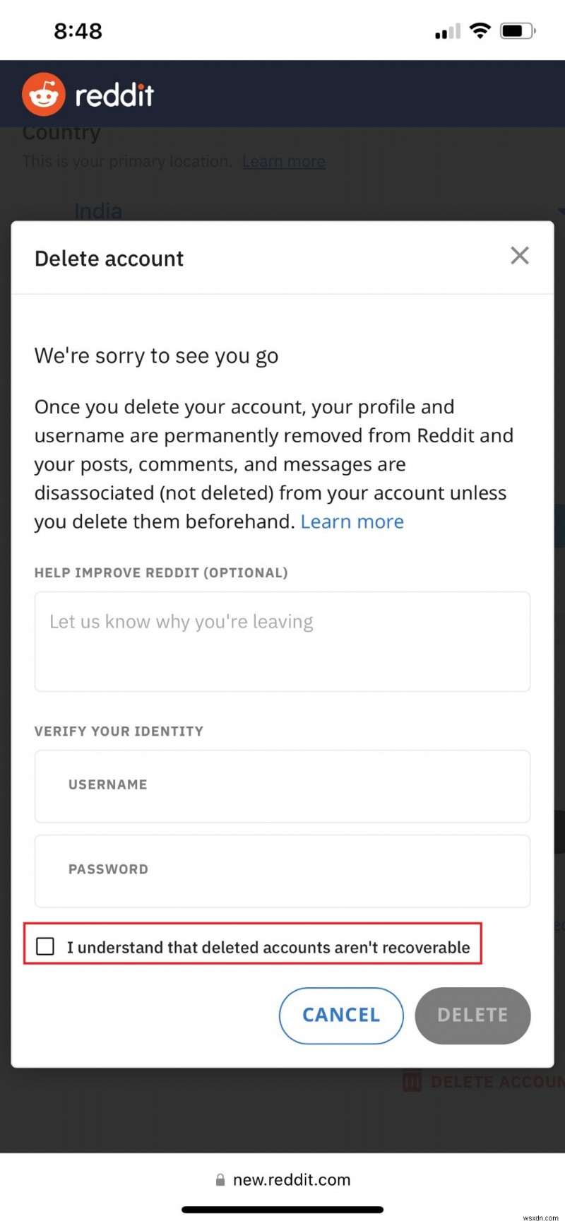 ลบบัญชี Reddit ของคุณบน iPhone – คำแนะนำที่ปลอดภัยและทีละขั้นตอน 